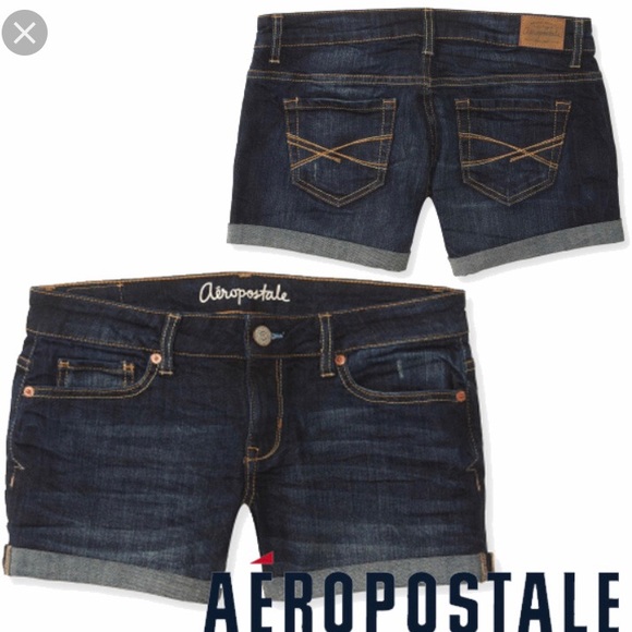 Aeropostale Medium Wash Rolled Denim shorts - Picture 7 of 7